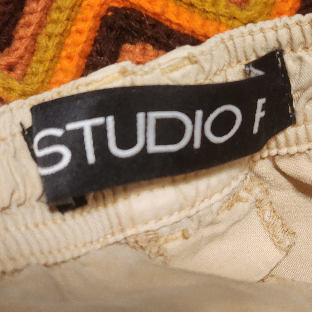 NWT Studio F Maxi Utility Cargo Tan Skirt Size 12 - Picture 11 of 14
